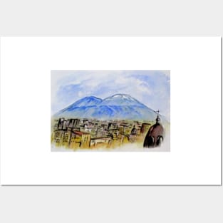 Snow Capped Vesuvio Posters and Art